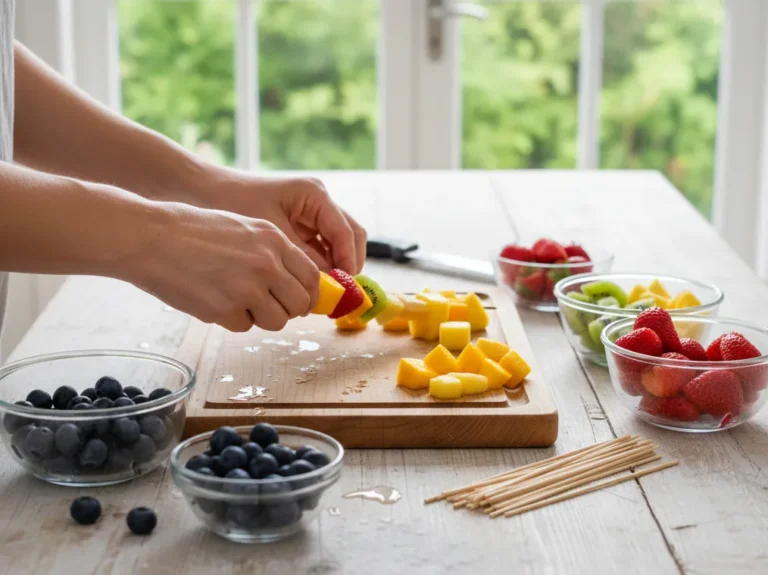 préparer des brochettes de fruits à l'avance