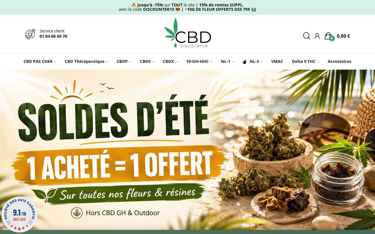 Apercu du site CBD Discounter